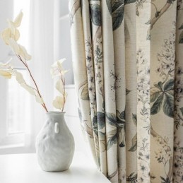 Cortinas Estilo Americano Com Estampa De Plantas