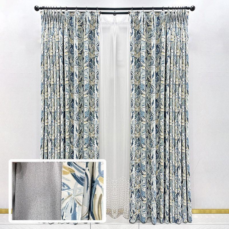 Cortinas Blackout De Flanela Com Pintura A Óleo Americana E Estampa Floral