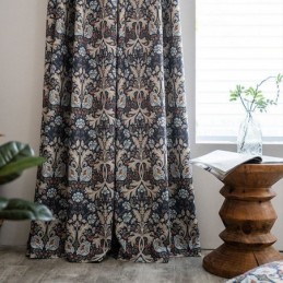 Cortinas Americanas De Algodão E Linho Com Estampa Floral