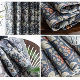 Cortinas Americanas De Algodão E Linho Com Estampa Floral