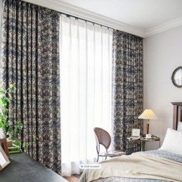 Cortinas Americanas De Algodão E Linho Com Estampa Floral