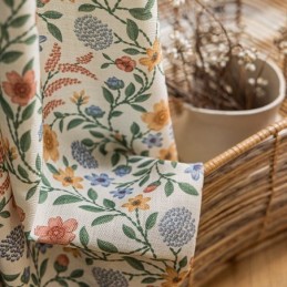 Cortinas De Linho Estilo Americano Com Estampa Floral Pequena