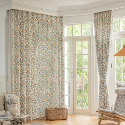 Cortinas De Linho Estilo Americano Com Estampa Floral Pequena