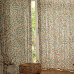 Cortinas De Linho Estilo Americano Com Estampa Floral Pequena