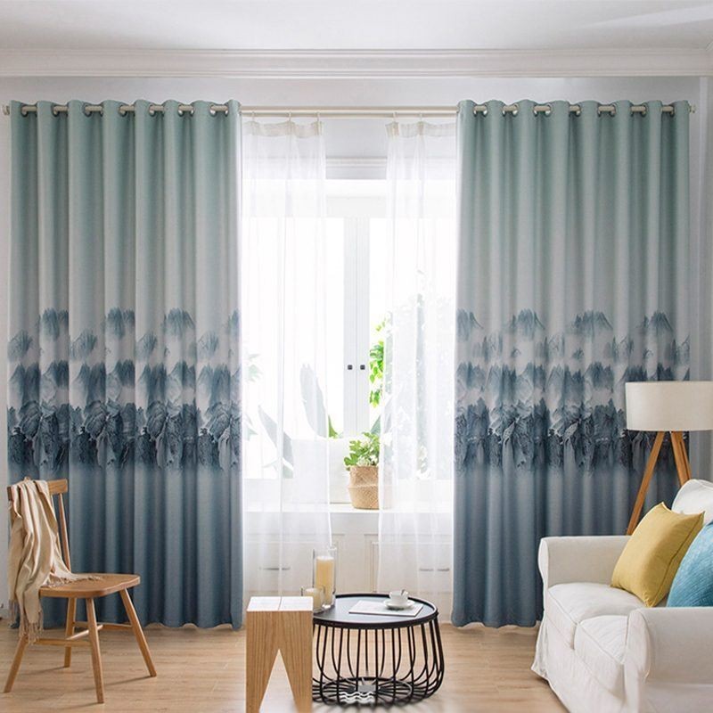 Cortinas De Alta Precisão, Impressão Moderna E Simples De Paisagens Com Tinta