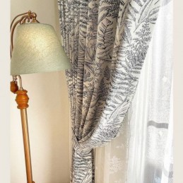 Cortinas Chenille Jacquard Escuro Americano