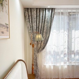 Cortinas Chenille Jacquard Escuro Americano