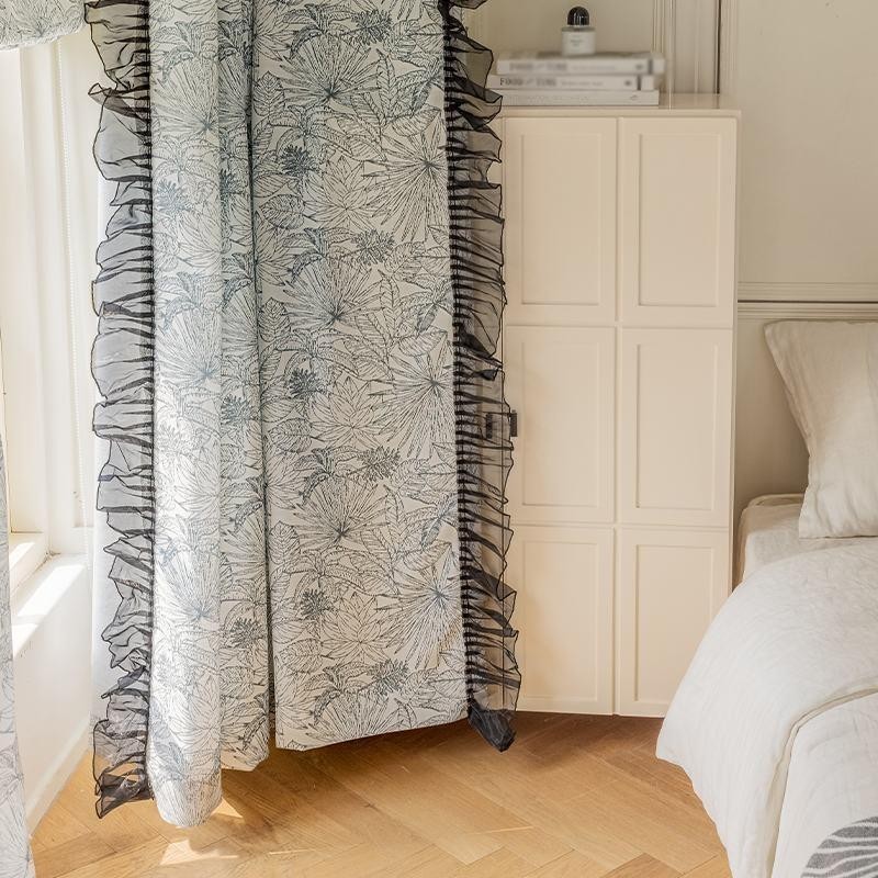 Cortinas De Algodão E Linho Com Estampa De Plantas Americanas