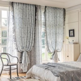 Cortinas De Algodão E Linho Com Estampa De Plantas Americanas