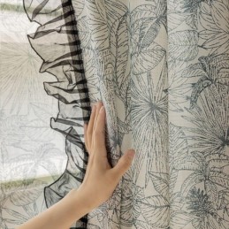 Cortinas De Algodão E Linho Com Estampa De Plantas Americanas