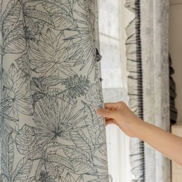 Cortinas De Algodão E Linho Com Estampa De Plantas Americanas