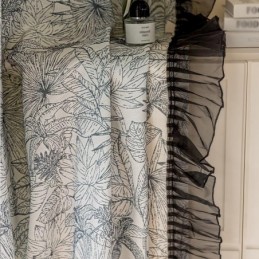 Cortinas De Algodão E Linho Com Estampa De Plantas Americanas
