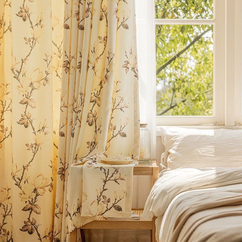 Cortinas Blackout Com Estampa Floral Americana