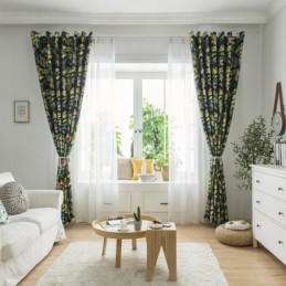 Cortinas De Alta Precisão Estilo Americano Com Folhas Impressas