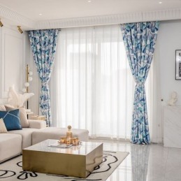 Cortina Sob Medida Cortina Estilo Nórdico Folha Estampada