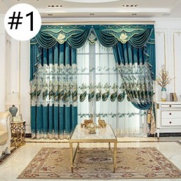 Cortina Semi Blackout Sob Medida Cortina Estilo Chinês Chenille Bordado Pipa Para Sala De Estar Quarto