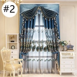 Cortina Semi Blackout Sob Medida Cortina Estilo Chinês Chenille Bordado Pipa Para Sala De Estar Quarto