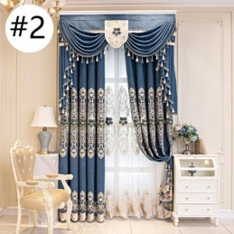 Cortinas Semi Blackout Com Bordado Floral Europeu Em Chenille Para Sala De Estar E Quarto