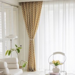Cortina De Chenille Sob Medida Cortina Estampada Cortina Blackout Nórdica