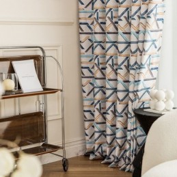 Cortinas Blackout Geométricas Estampadas Nordic Snow Neil