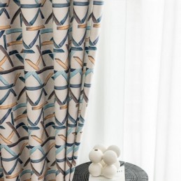 Cortinas Blackout Geométricas Estampadas Nordic Snow Neil