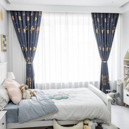 Cortina De Algodão Sob Medida Cortina Com Estampa De Urso Estilo Infantil