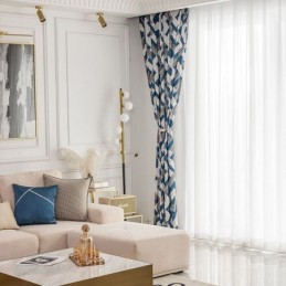 Cortinas De Chenille Com Estampa Geométrica E Estilo Nórdico Blackout