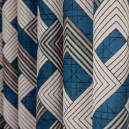 Cortinas De Chenille Com Estampa Geométrica E Estilo Nórdico Blackout