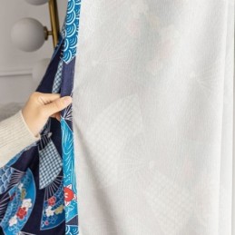 Cortinas De Chenille Nordic Fan Sub Estampadas Blackout