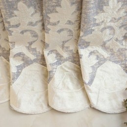 Cortina Europeia De Chenille Sob Medida Com Bordado Floral Para Sala De Estar E Quarto