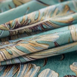 Cortinas Blackout De Chenille Estilo Europeu Com Estampa De Plantas