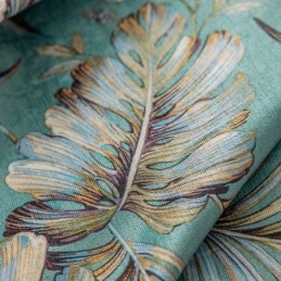 Cortinas Blackout De Chenille Estilo Europeu Com Estampa De Plantas