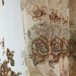 Cortina Blackout Semi-Chenille Sob Medida, Estilo Europeu, Com Bordado Floral, Para Sala De Estar E Quarto