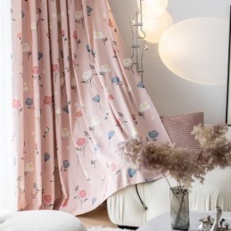 Cortina De Algodão Sob Medida Cortina Com Estampa Floral Estilo Nórdico