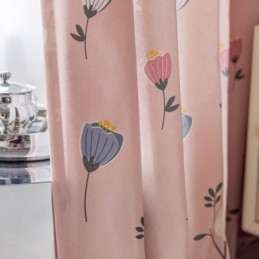 Cortina De Algodão Sob Medida Cortina Com Estampa Floral Estilo Nórdico