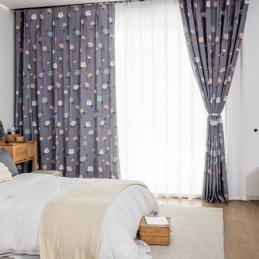 Cortina De Algodão Sob Medida Cortina Com Estampa Floral Estilo Nórdico