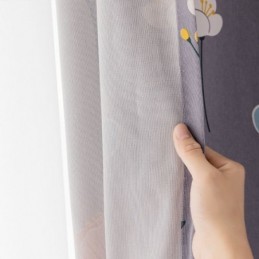 Cortina De Algodão Sob Medida Cortina Com Estampa Floral Estilo Nórdico