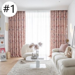 Cortina De Algodão Sob Medida Cortina Com Estampa Floral Estilo Nórdico