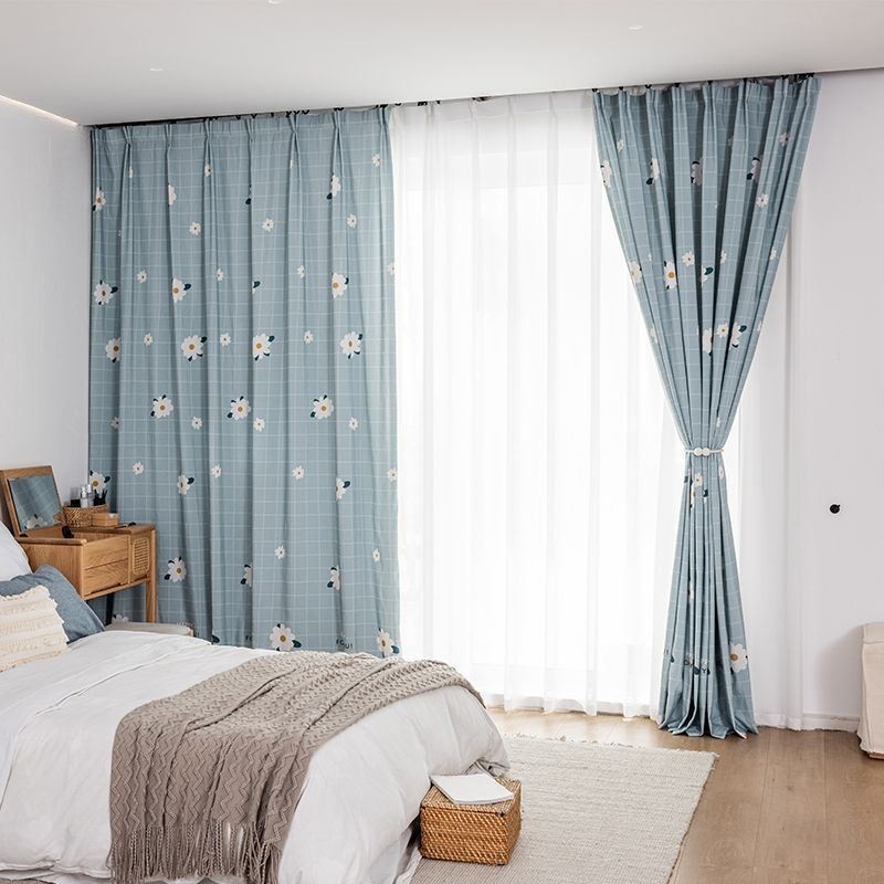 Cortina De Algodão Sob Medida Cortina Com Estampa Floral Estilo Nórdico