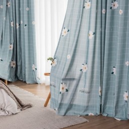 Cortina De Algodão Sob Medida Cortina Com Estampa Floral Estilo Nórdico