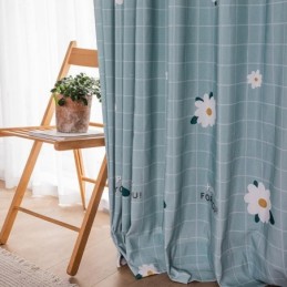 Cortina De Algodão Sob Medida Cortina Com Estampa Floral Estilo Nórdico