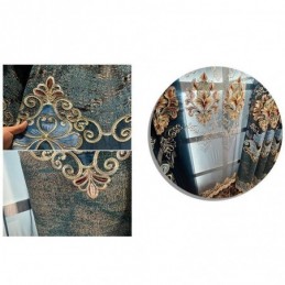 Cortina Blackout Semi-Chenille Sob Medida Com Bordado De Flores Europeias Para Sala De Estar E Quarto