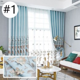 Cortinas Blackout Nórdicas Com Bordados Florais Para Sala De Estar E Quarto