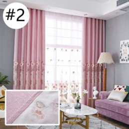 Cortinas Blackout Nórdicas Com Bordados Florais Para Sala De Estar E Quarto