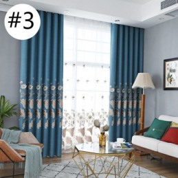 Cortinas Blackout Nórdicas Com Bordados Florais Para Sala De Estar E Quarto
