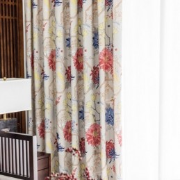 Cortina Estilo Nórdico Feita Sob Medida Cortina Floral Estampada Algodão