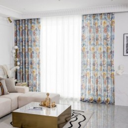 Cortina Estilo Nórdico Feita Sob Medida Cortina Floral Estampada Algodão