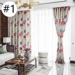 Cortina Estilo Nórdico Feita Sob Medida Cortina Floral Estampada Algodão