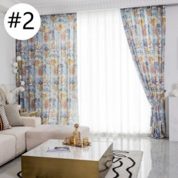 Cortina Estilo Nórdico Feita Sob Medida Cortina Floral Estampada Algodão
