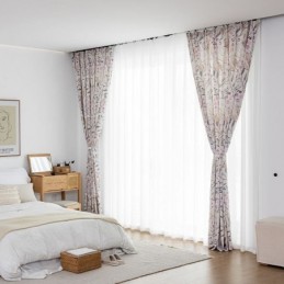 Cortina Estilo Nórdico Feita Sob Medida Cortina De Algodão Com Estampa De Plantas